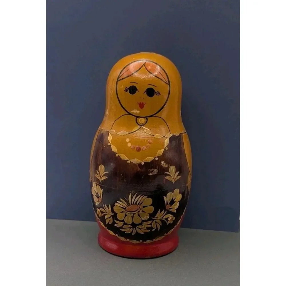 Traditional 10 Piece Wo Russian Matryoshka Nesting Doll 7 In Vintage Detailed